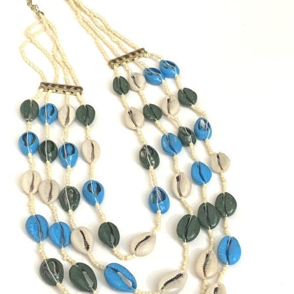 Natural Cowrie shells necklace cowrie shell multi strand beads necklace - Picture 6 of 7